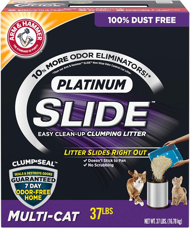 Photo 1 of Arm & Hammer Platinum Slide Easy Clean-Up Clumping Cat Litter 2 Pack, 18LB