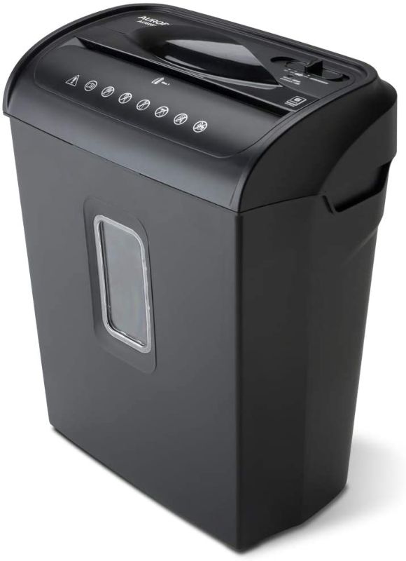 Photo 1 of Aurora AU608MB High-Security 6-Sheet Micro-Cut Paper Credit Card Shredder with 3.5-Gallon Wastebasket, 4-Minute Continuous Running Time, Security Level P-4