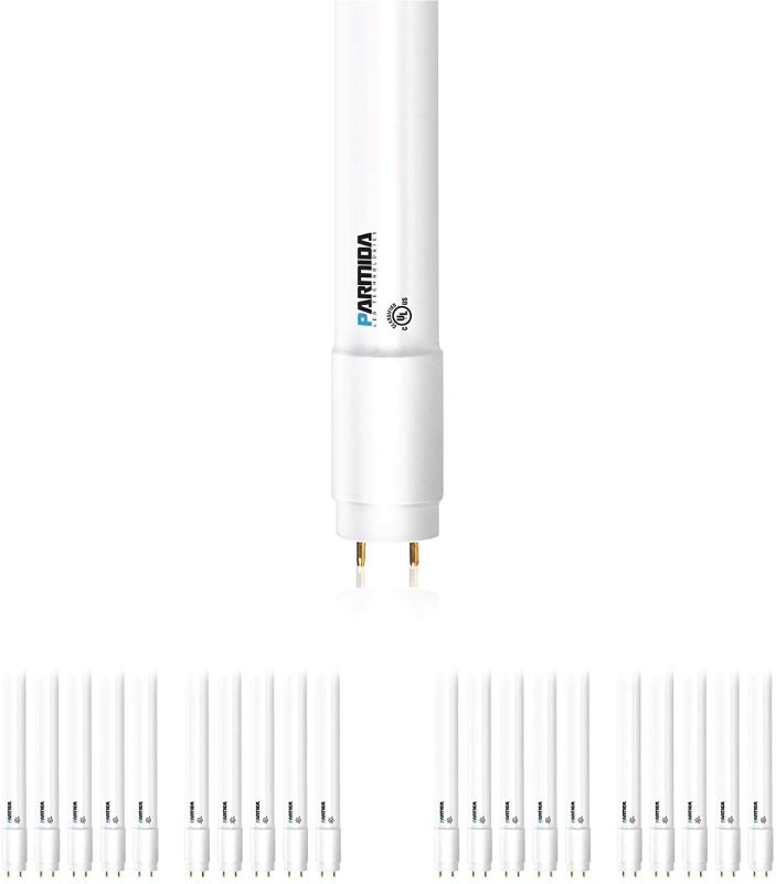 Photo 1 of PARMIDA 20-Pack 4FT LED T8 Ballast Bypass Type B Light Tube, 18W, UL-Listed for Single-Ended & Dual-Ended Connection, 3000K, 2200lm, Frosted Lens, T8 T10 T12, Shatterproof, UL & DLC