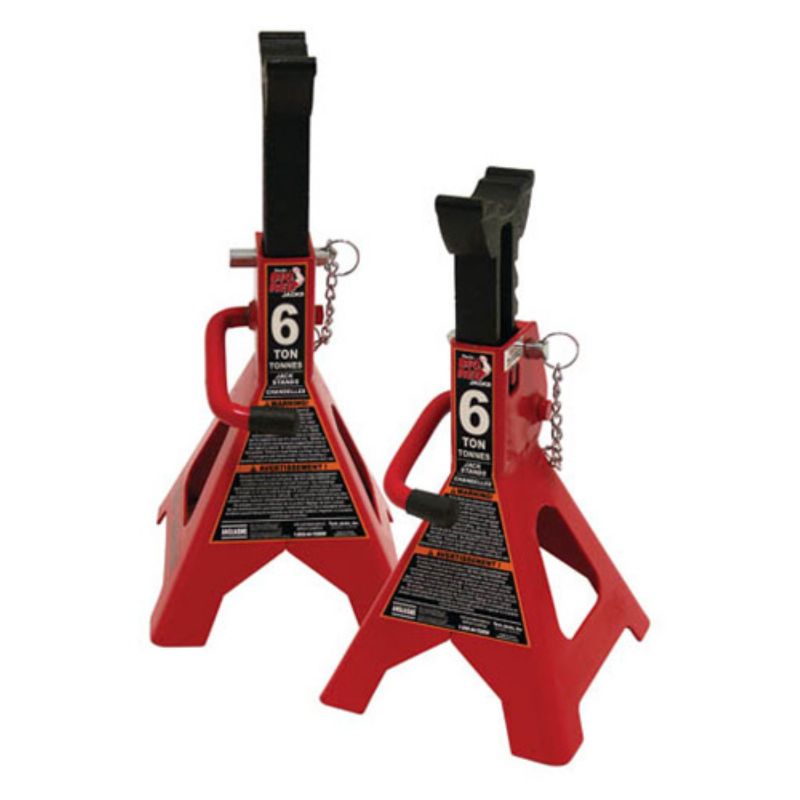 Photo 1 of BIG RED T46202 Torin Steel Jack Stands: 6 Ton (12,000 Lb) Capacity, Red, 1 Pair
