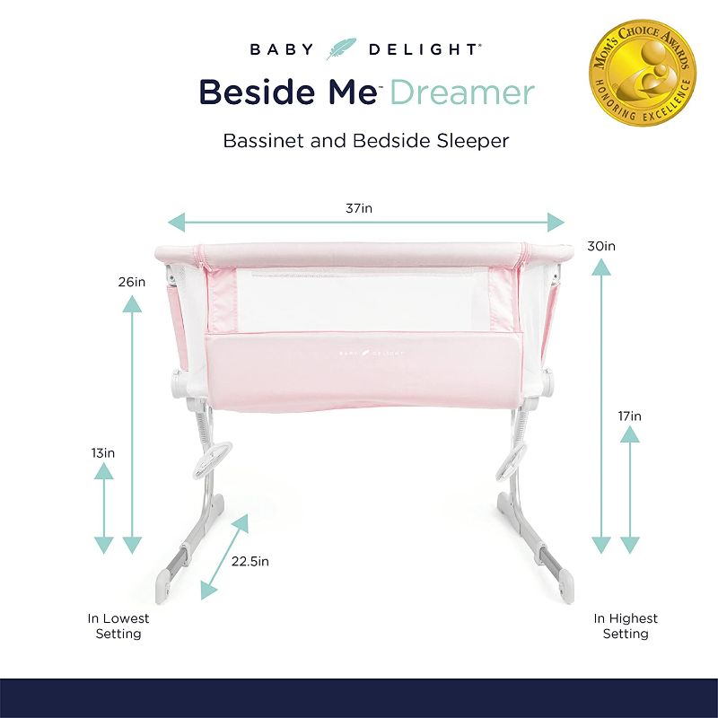 Photo 1 of Baby Delight Beside Me Dreamer Bassinet & Bedside Sleeper, Peony Pink
