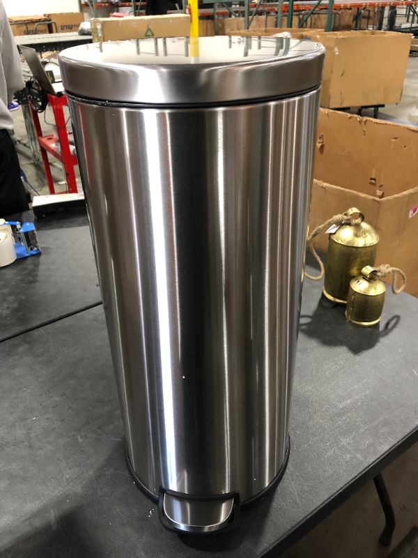 Photo 2 of 8 Gal. Stainless Steel Round Step on Trashcan
