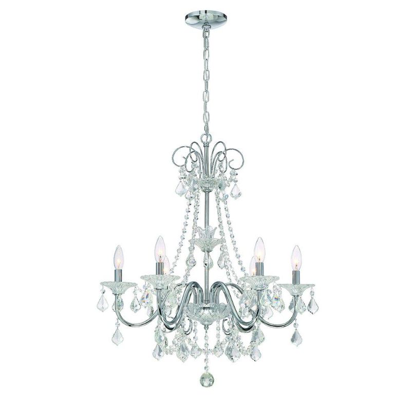 Photo 1 of Home Decorators Collection 6-Light Chrome Crystal Chandelier (Store Return)
