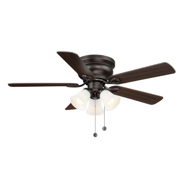 Photo 1 of Clarkston II 44 in. LED Indoor Oiled Rubbed Bronze Ceiling Fan with Light Kit
