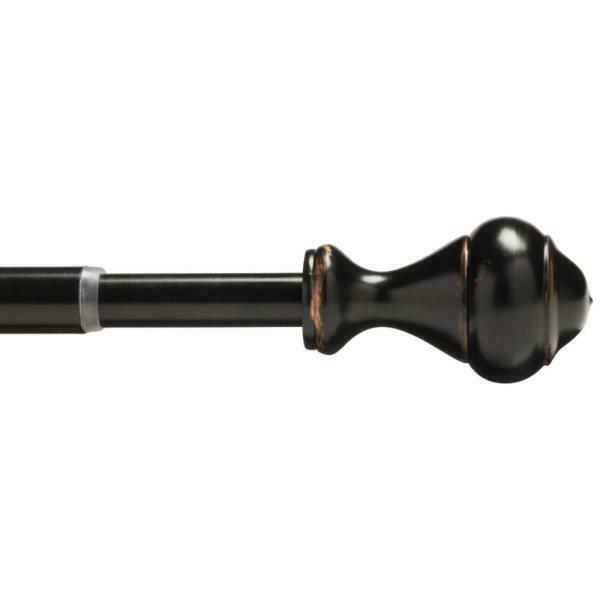 Photo 1 of 28 in. - 48 in. Oil Rubbed Bronze Esquire Cafe Rod in. - 5/8 in. Dia
