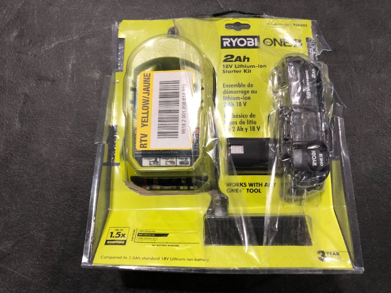 Photo 3 of RYOBI ONE+ 18V Lithium-Ion 2.0 Ah Compact Battery and Charger Starter Kit
