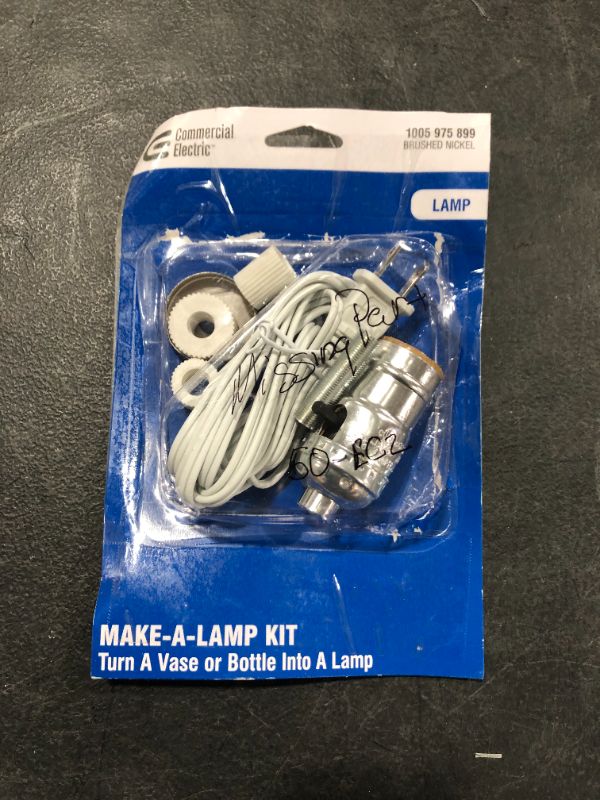 Photo 2 of Commercial Electric Brushed Nickel DIY Make-a-Lamp Bottle Adaptor Kit
