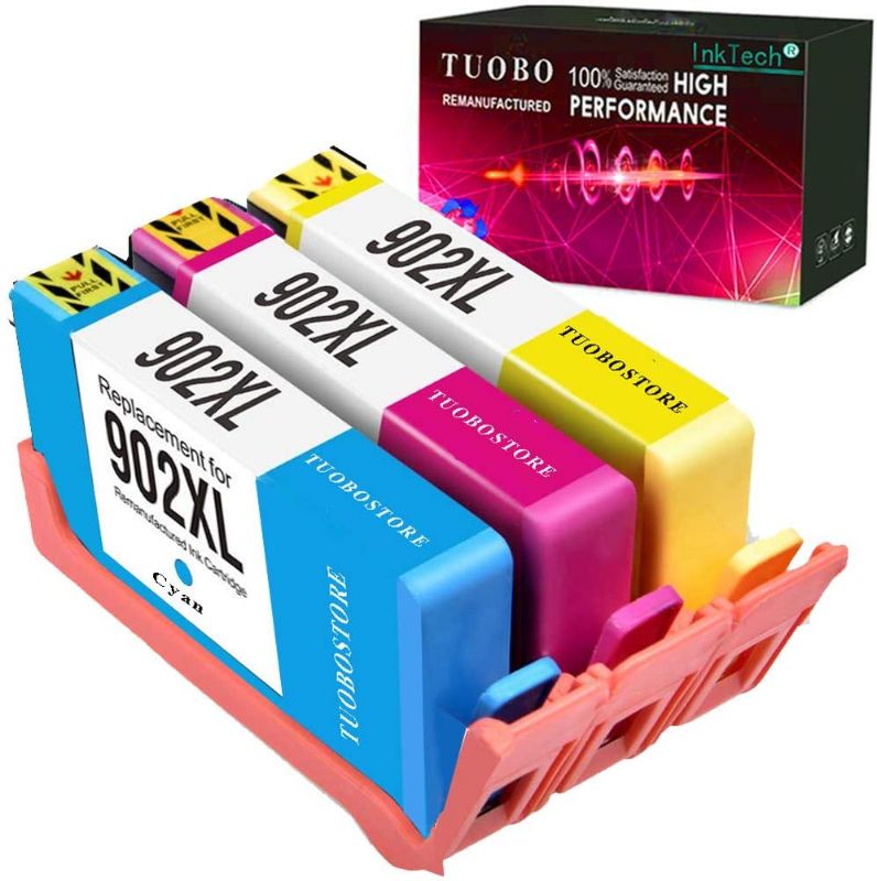 Photo 1 of Tuobo Remanufactured Ink Cartridge Replacement for 902xl 902 XL Ink for OfficeJet Pro 6968 6978 6958 6962 6960 6970 6979 6950 6954 6975 Printer (3 Color)
