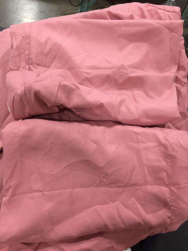 Photo 2 of downluxe Lightweight Solid Comforter Set (Queen) with 2 Pillow Shams - 3-Piece Set - Pink and Grey - Down Alternative Reversible Comforter
