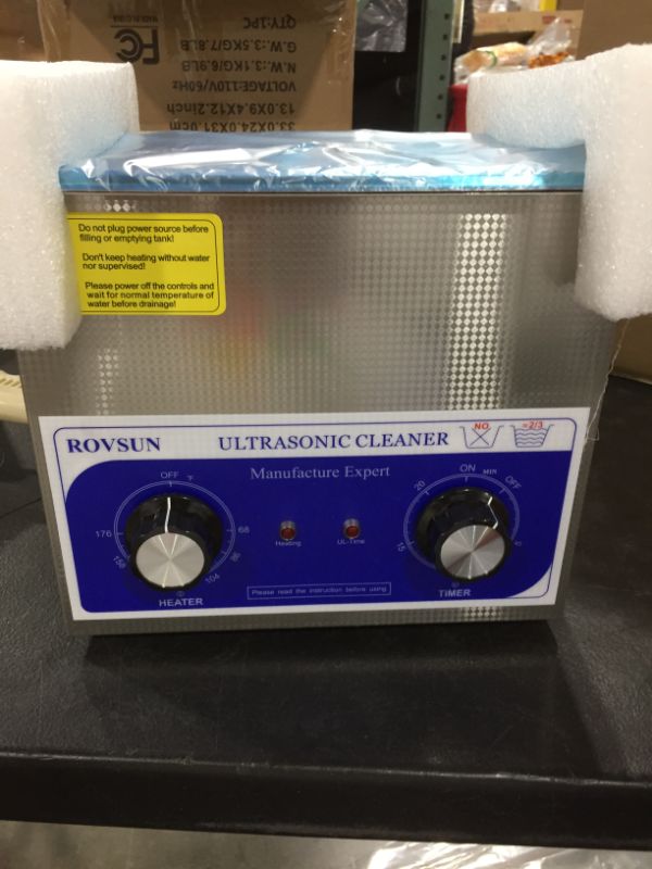 Photo 4 of 3L Ultrasonic Cleaner, Professional Ultra Sonic Cleaner w/Mechanical Timer Heater, Knob Control, Stainless Steel Low Noise for Cleaning Jewelry, Rings, Eyeglasses, Lenses, Dentures, Watches
