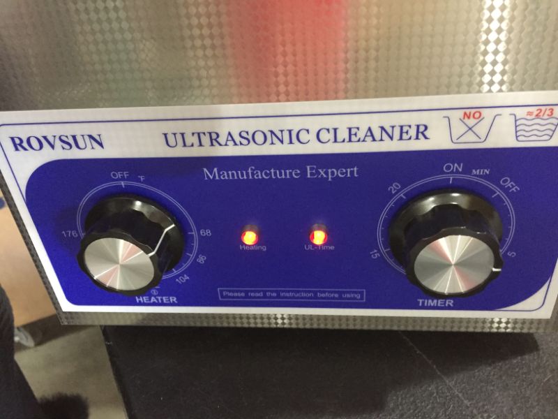 Photo 2 of 3L Ultrasonic Cleaner, Professional Ultra Sonic Cleaner w/Mechanical Timer Heater, Knob Control, Stainless Steel Low Noise for Cleaning Jewelry, Rings, Eyeglasses, Lenses, Dentures, Watches
