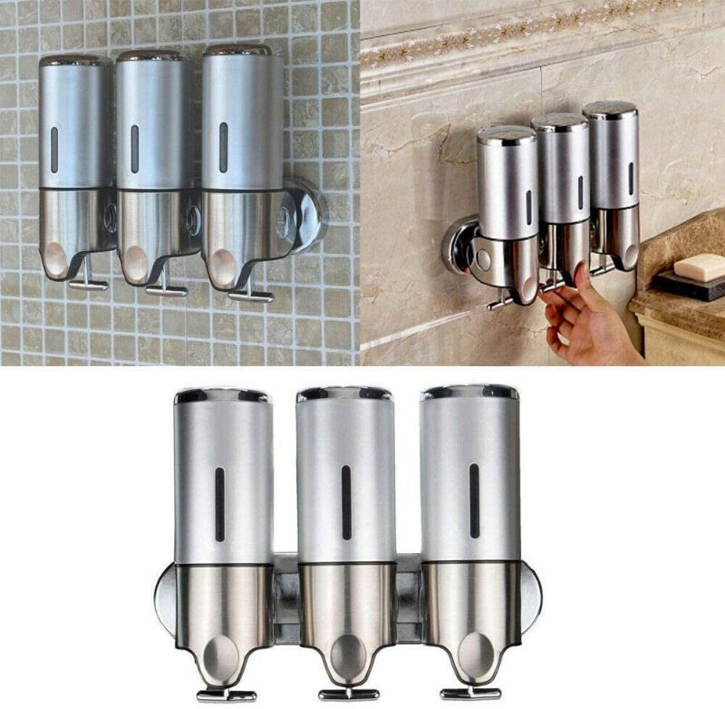 Photo 1 of 3x500ml Bathroom Shampoo Shower Gel Container Pump Wall Mounted Soap Dispenser (Part number: FB-HJWJL-290-1)
