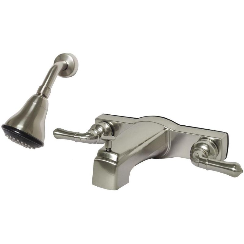 Photo 1 of Homewerks Worldwide Mobile Home 2-Handle 1-Spray Tub and Shower Faucet in Brushed Nickel (Valve Included)
