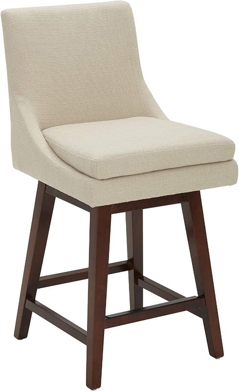 Photo 1 of Amazon Brand – Stone & Beam Alaina Contemporary High-Back Swivel Seat Counter Stool, 39"H, Hemp
