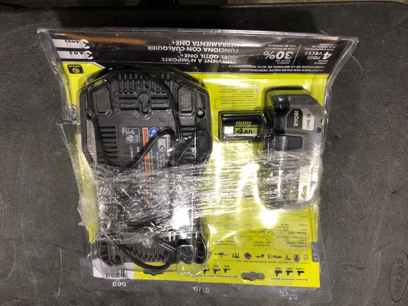 Photo 3 of RYOBI ONE+ 18V HIGH PERFORMANCE Lithium-Ion 4.0 Ah Battery and Charger Starter Kit
