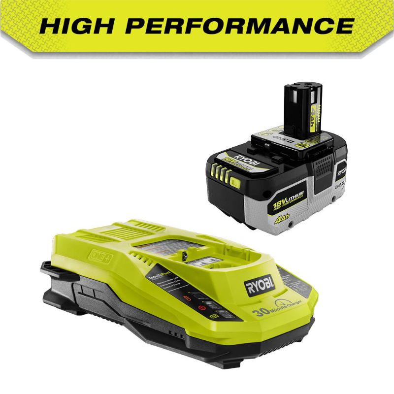 Photo 1 of RYOBI ONE+ 18V HIGH PERFORMANCE Lithium-Ion 4.0 Ah Battery and Charger Starter Kit
