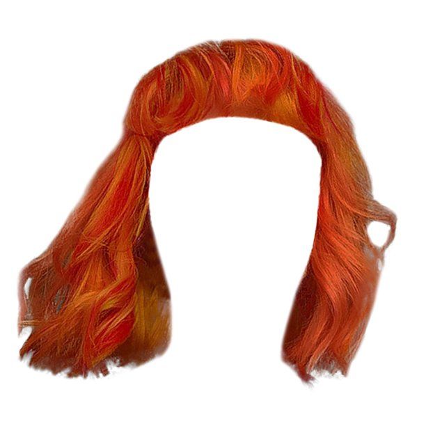 Photo 1 of  Women Orange Brazilian Short Wavy Curly Parting High Temperature Fiber Wig Hair