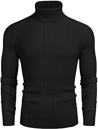 Photo 1 of COOFANDY Men's Slim Fit Turtleneck Sweater Ribbed High Neck Pullover Sweaters (XL)
