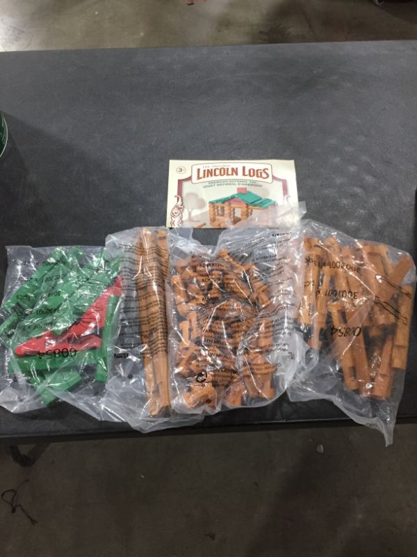 Photo 2 of Lincoln Logs –100th Anniversary Tin-111 Pieces-Real Wood Logs-Ages 3+ - Best Retro Building Gift Set for Boys/Girls - Creative Construction Engineering
