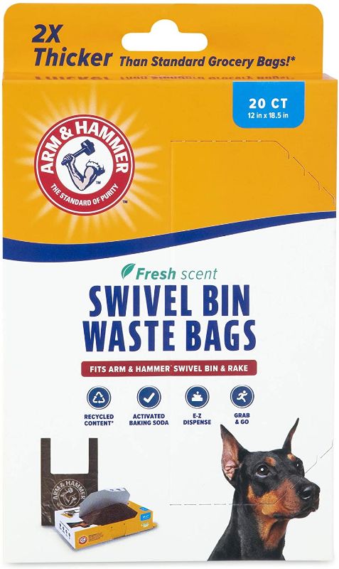 Photo 1 of (2 pack) Arm & Hammer Swivel Bin Waste Bags, 20 Count 