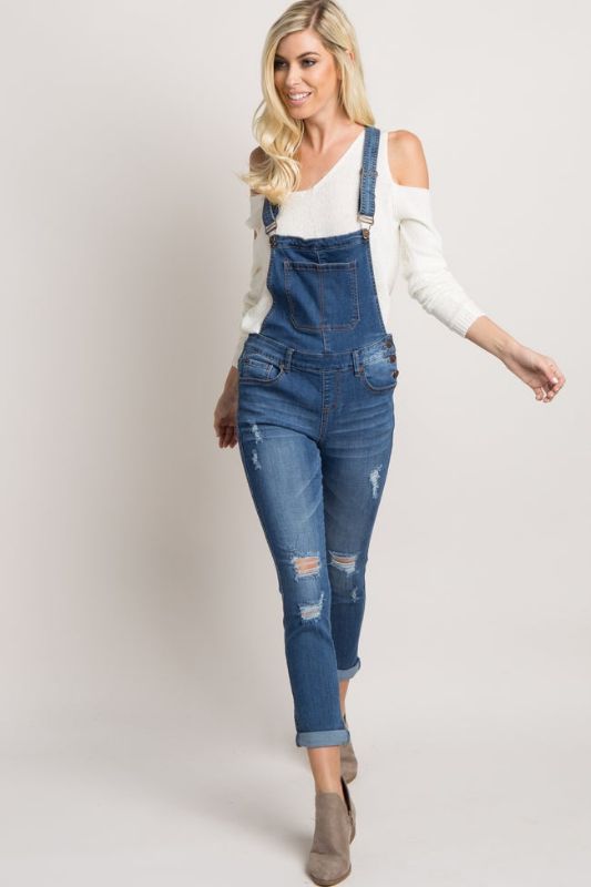 Photo 1 of distressed overall jeans (2XL)