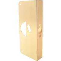 Photo 1 of 1-3/8 in. X 9 in. Thick Solid Brass Lock and Door Reinforcer, 2-1/8 in
