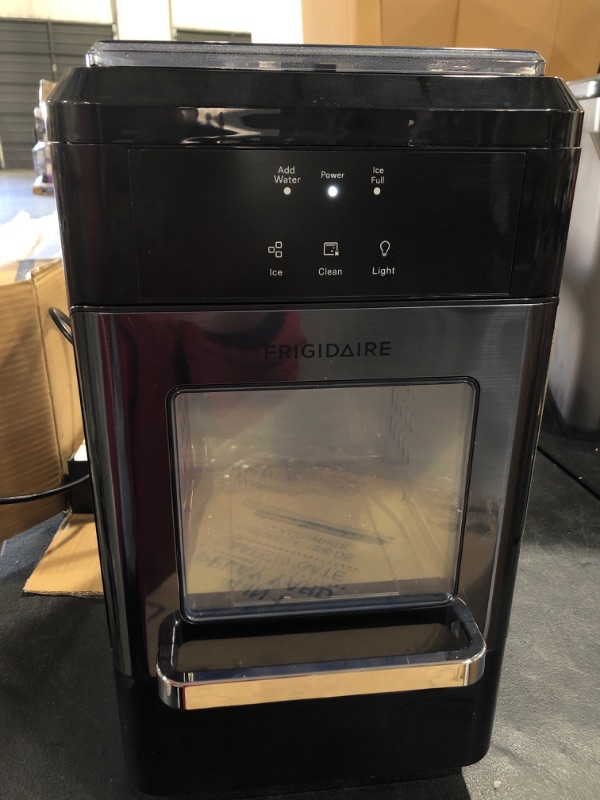 Photo 2 of Frigidaire EFIC237 Countertop Crunchy Chewable Nugget Ice Maker, 44lbs per Day, Auto Self Cleaning, Black Stainless
