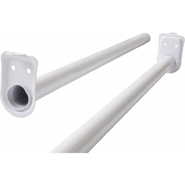 Photo 1 of 30 in. - 48 in. White Adjustable Closet Rod
