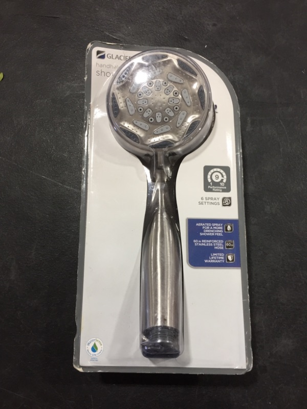 Photo 2 of 6-Spray 4 in. Wall Mount Handheld Shower Head in Brushed Nickel
