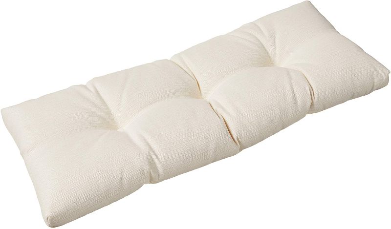 Photo 1 of Gripper Non-Slip Tufted Omega Universal Bench Cushion, 1 Count (Pack of 1), Ivory White