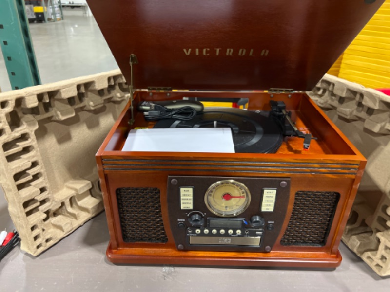 Photo 2 of Barcode for Victrola Nostalgic Classic Wood 6-in-1 Bluetooth Turntable Entertainment Center, Mahogany
