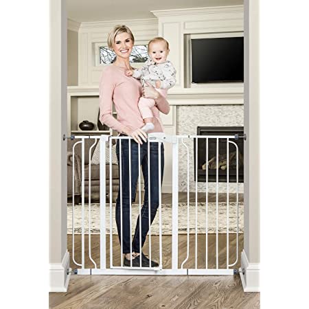 Photo 1 of Regalo 37-Inch Extra Tall and 49-Inch Wide Walk Thru Baby Gate, Includes 4-Inch and 12-inch Extension Kit, 4 Pack of Pressure Mount Kit and 4 Pack of Wall Mount Kit
