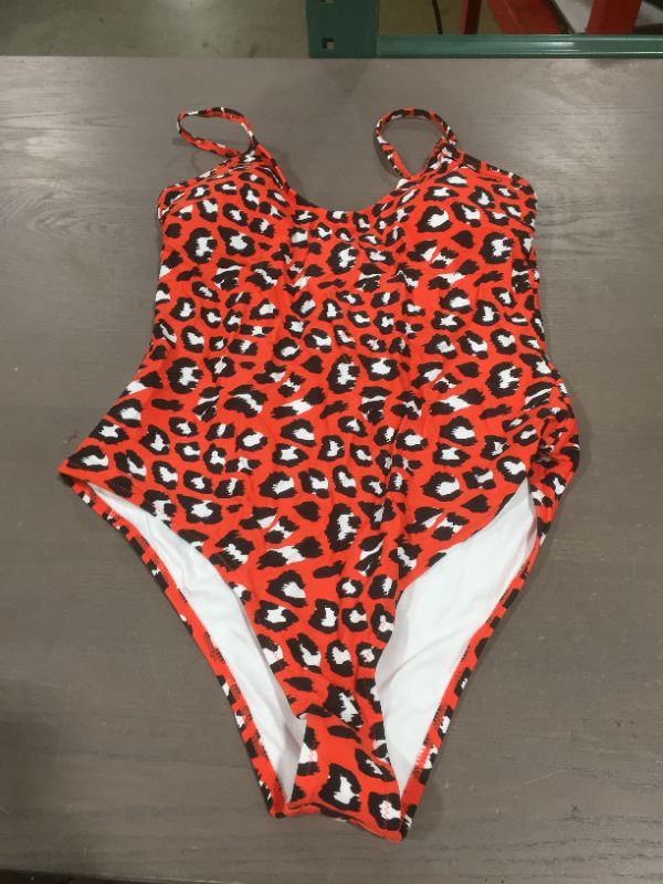 Photo 2 of CUPSHE Red Leopard Print One Piece Swimsuit (XL)
