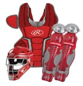 Photo 1 of Rawlings 2022 Renegade 2.0 Youth Catcher's Set, Ages 12 & Under, Scarlet/Silver
