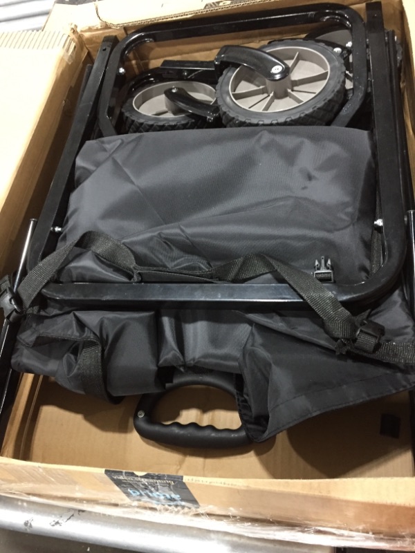 Photo 1 of Amazon Basics Garden Tool Collection - Collapsible Folding Outdoor Garden Utility Wagon with Cover Bag, Black
