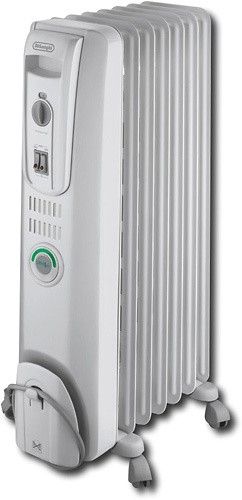 Photo 1 of De'Longhi Comfort Temp Full Room Radiant Thermostat, 3 Heat Settings, Energy Saving, Safety Features, Nice for Home with Pets/Kids, 27" x 6.5" x 15.5", Light Gray
