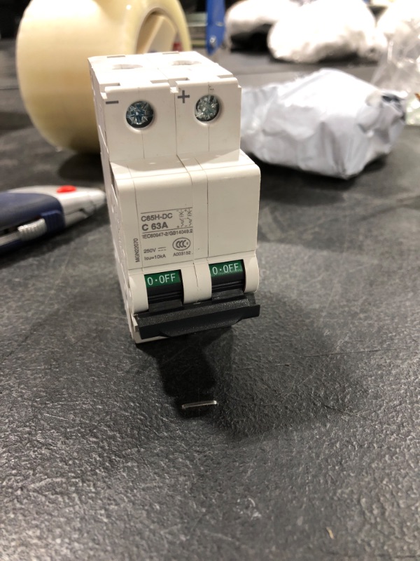 Photo 2 of 2P 250V Low-voltage DC Miniature Circuit Breaker For Solar Panels Grid System din rail mount(63A) Breaker DC Circuit Amp Solar Double Pole
