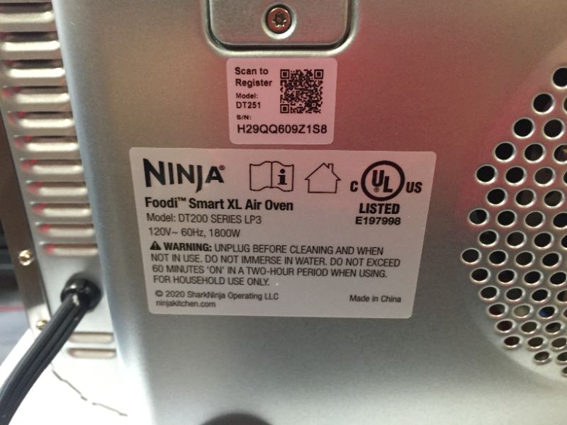 Photo 6 of Ninja DT251 Foodi 10-in-1 Smart Air Fry Digital Countertop Convection (ITEM HAS DENT ON RIGHT SIDE)