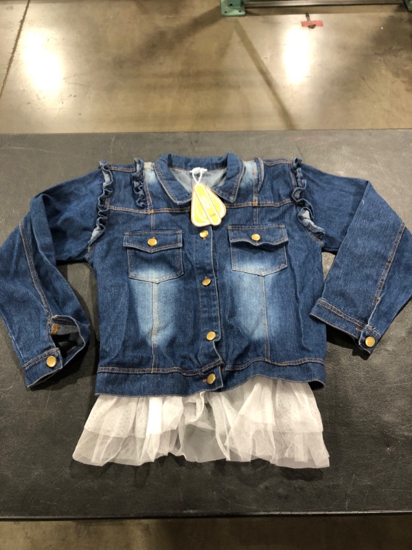 Photo 1 of Girl's Denim Jacket with Tulle, Size 150.