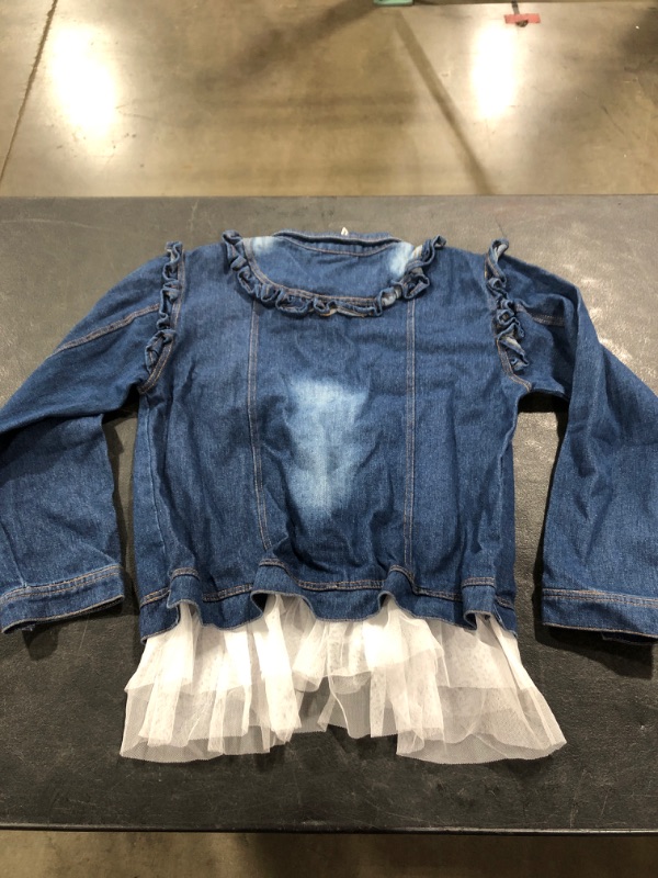 Photo 3 of Girl's Denim Jacket with Tulle, Size 150.