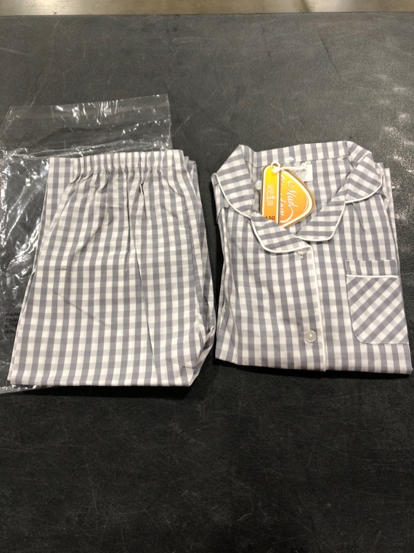 Photo 1 of Mud Kingdom Boys/Girls Pajama Set, Grey/White, Size 150.