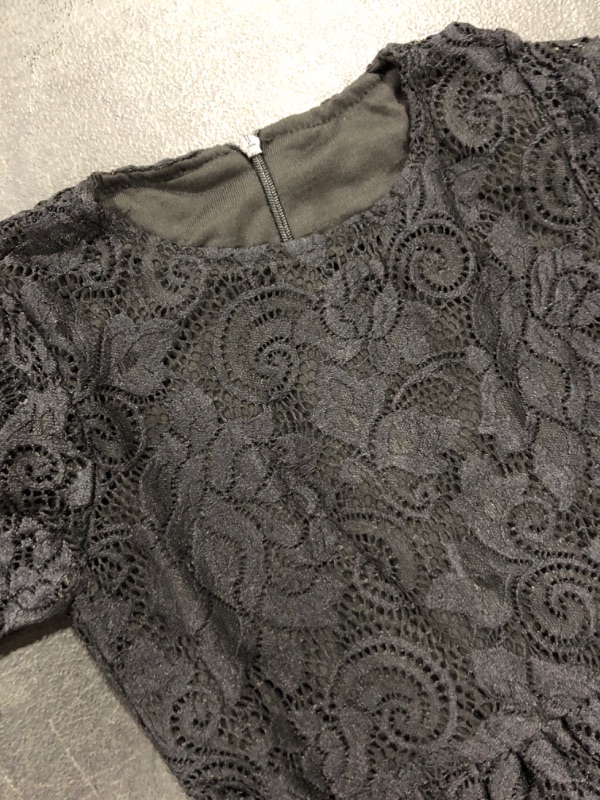 Photo 2 of MUD KINGDOM GIRL'S LACE DRESS, BLACK, SIZE 110.