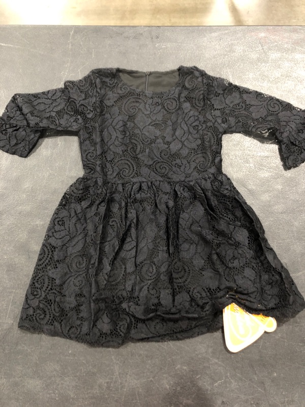 Photo 1 of MUD KINGDOM GIRL'S LACE DRESS, BLACK, SIZE 110.