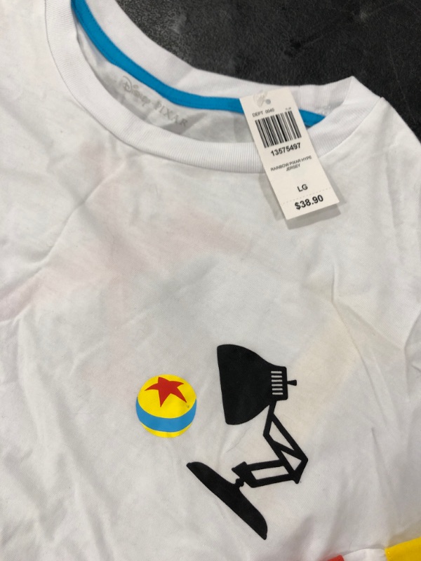 Photo 2 of DISNEY PIXAR LONG SLEEVE SHIRT, WHITE, SIZE LARGE.