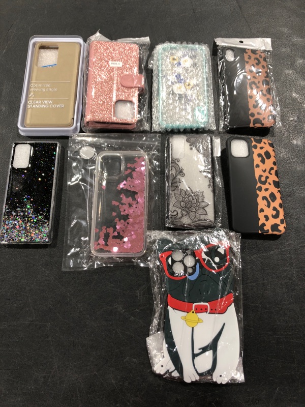 Photo 1 of VARIOUS SMARTPHONE CASES, ASSORTED STYLES/APPLICATIONS, LOT OF 9 ITEMS.