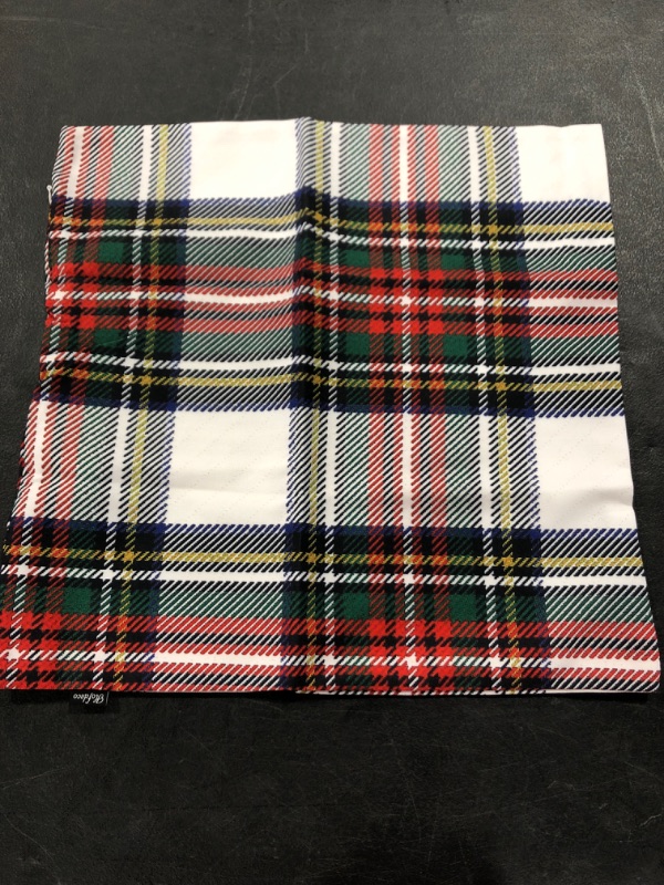 Photo 1 of DECORATIVE THROW PILLOW COVER, PLAID. 18 X 18 INCH.