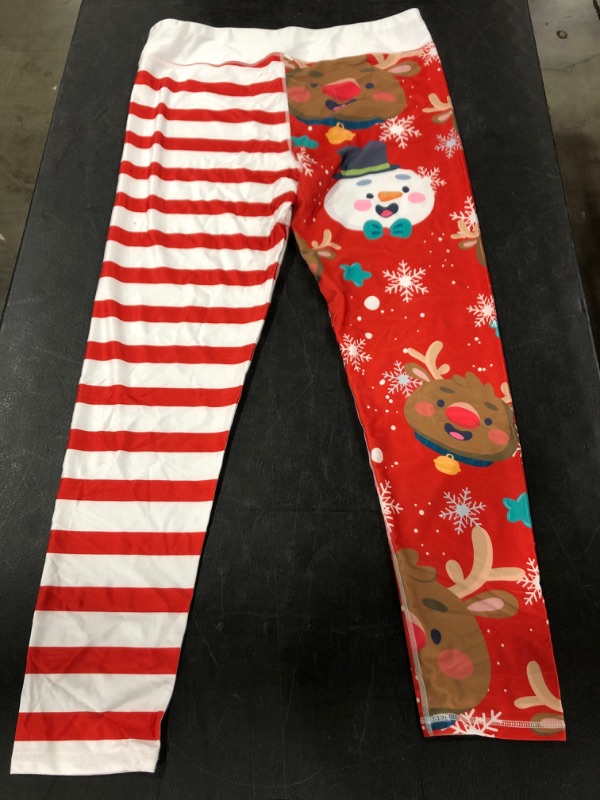 Photo 4 of WOMEN'S CHRISTMAS HOLIDAY THEMED LEGGINGS, RED/WHITE, SIZE XL.