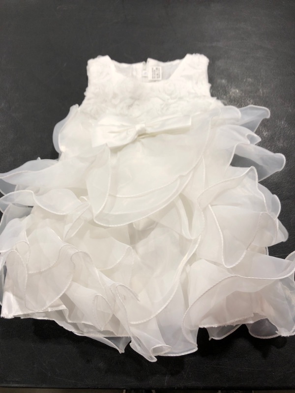 Photo 1 of TODDLER GIRL'S WHITE LACE BRIDAL DRESS, SIZE 90.