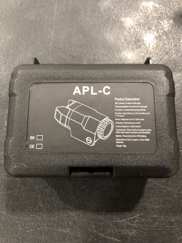 Photo 1 of APL-C RAIL SYSTEM FLASHLIGHT FOR FIREARMS.