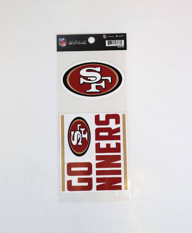 Photo 1 of SAN FRANCISCO 49ERS DOUBLE STICKER DECALS NEW $  8.99